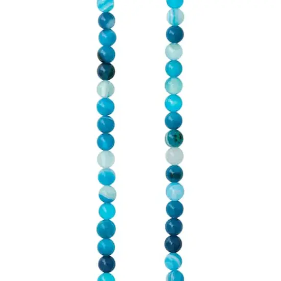 Blue Striped Agate Round Beads, 4mm by Bead Landing&trade; {1}