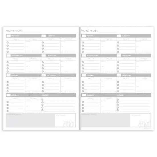 TF Publishing Blue Food & Fitness Weekly Healthy Living Undated Planner {3}