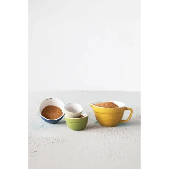 Hello Honey&reg; Stoneware Batter Bowl Measuring Cup Set {4}