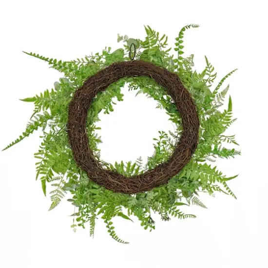 26" Mixed Leaf Greenery Wreath {5}