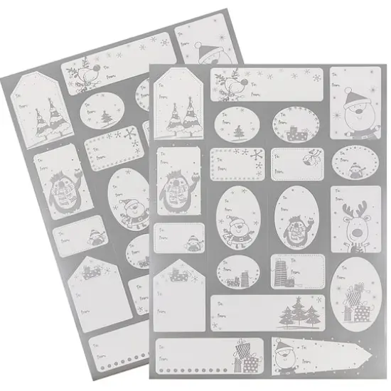 JAM Paper Matte Silver Foil Christmas Gift Tag Stickers {3}