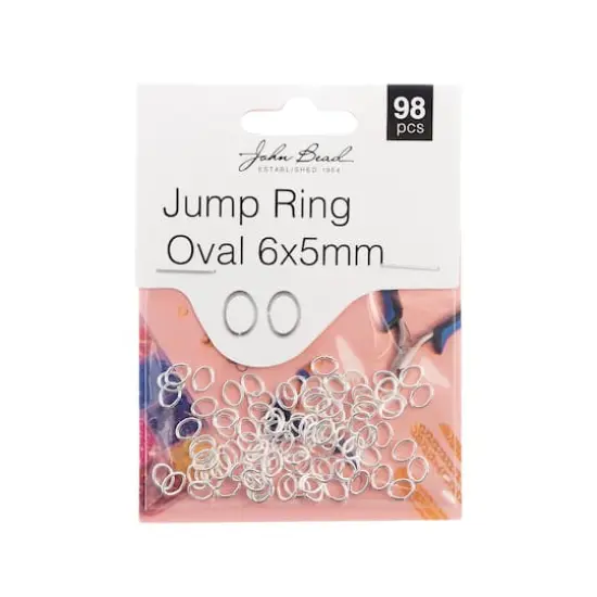 John Bead Must Have Findings 6mm Oval Jump Rings, 98ct. Silver {1}