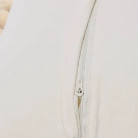 20'' Square Quilted Cotton Pillow Cover with Pom Pom Trim {4}