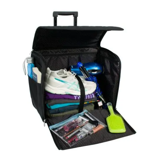 Everything Mary Black Rolling Sewing Machine Tote {10}