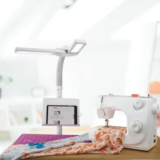 OttLite&nbsp;White Dual Shade LED Floor Lamp with USB Charging Station {10}