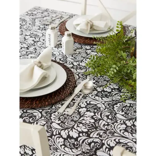 Damask Black Tablecloth 60" x 84" {5}