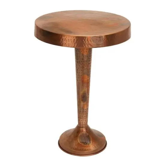 26" Copper Aluminum Vintage Accent Table {1}