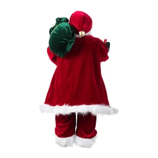 Glitzhome® 24"H Faux Fur Christmas Traditional Santa Figurine {8}