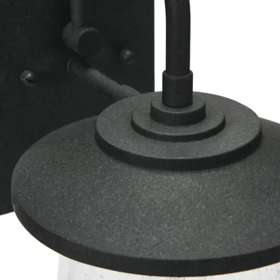 Hello Honey&reg; Robert Stevenson Lighting Hudson 14.5" Distressed Zinc Metal & Seedy Glass Outdoor Light {9}