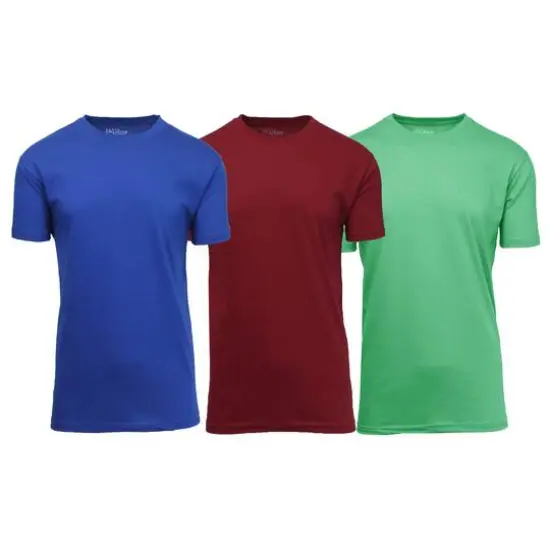 Galaxy By Harvic Crew Neck Men's T-Shirt 3 Pack Royal/Burgundy/Mint {1}