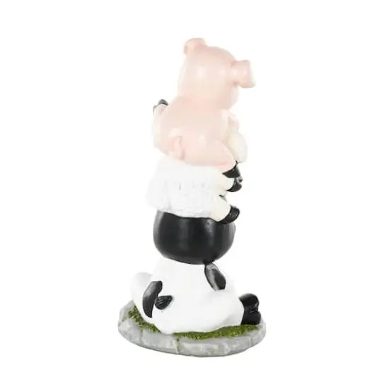 14" Multicolor Farm Animals Stacked Decorative Sculpture {7}
