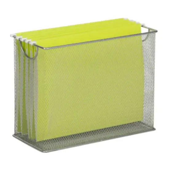 Silver Mesh Desktop File Organizer {1}