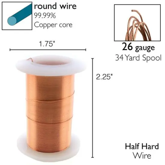 The Beadsmith&reg; Wire&trade; Elements 26 Gauge Tarnish-Resistant Wire Copper {7}