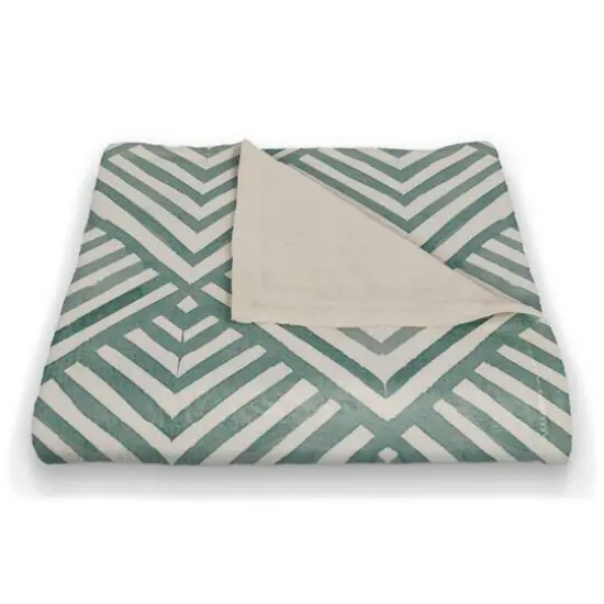 Watercolor Diamond Coral Fleece Blanket Blue {3}