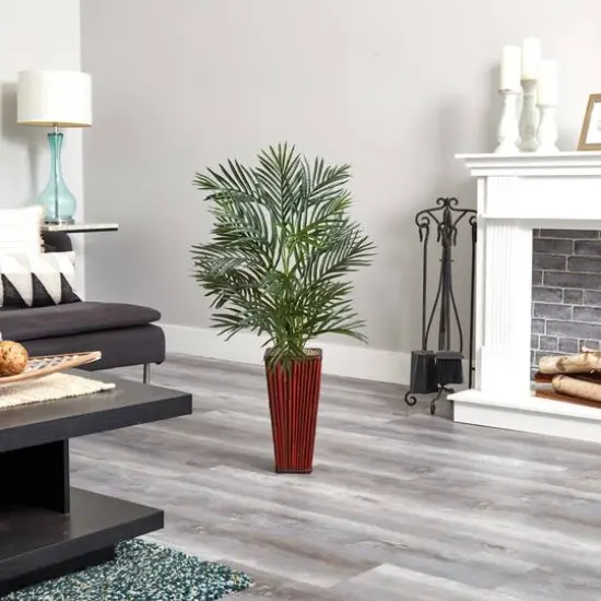 3.5ft. Potted Areca Palm in Bamboo Planter {4}