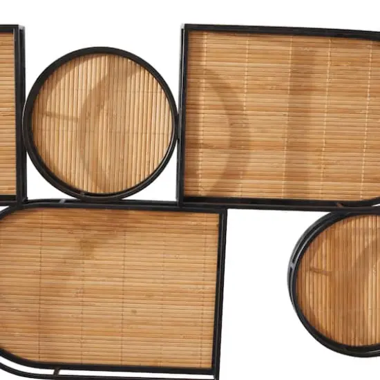 Brown Bamboo Modern Wall Shelf, 37" x 2" x 17" {4}