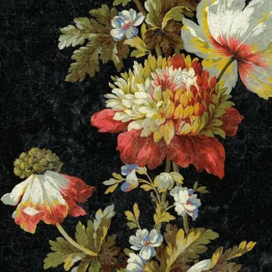 RoomMates Vintage Floral Stripe Peel & Stick Wallpaper Black/Red/Green {2}