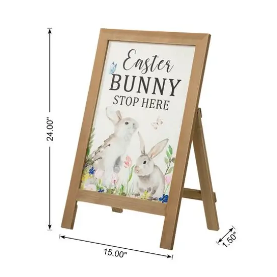 Glitzhome&reg; 24" Easter Wooden Porch Sign {8}