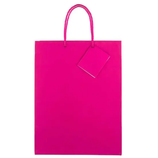 JAM Paper Large Glossy Gift Bags with Rope Handles, 3ct. Hot Pink {4}