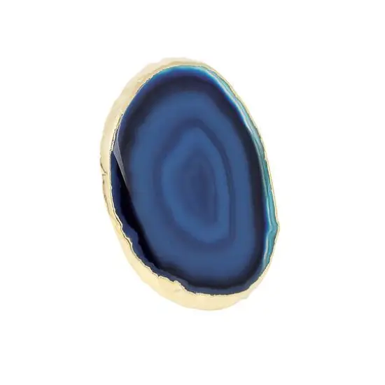 Agate Slice Gold Trim Phone Grip Blue {5}