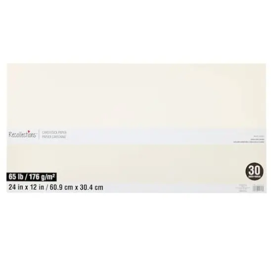 24" x 12" 65lb. Cardstock Paper by Recollections&trade;, 30 Sheets White {6}