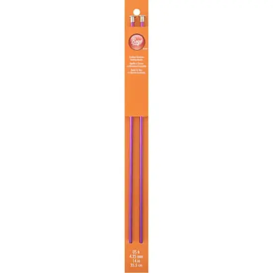 Boye 14" Single Point Aluminum Knitting Needles, Size 6 {1}