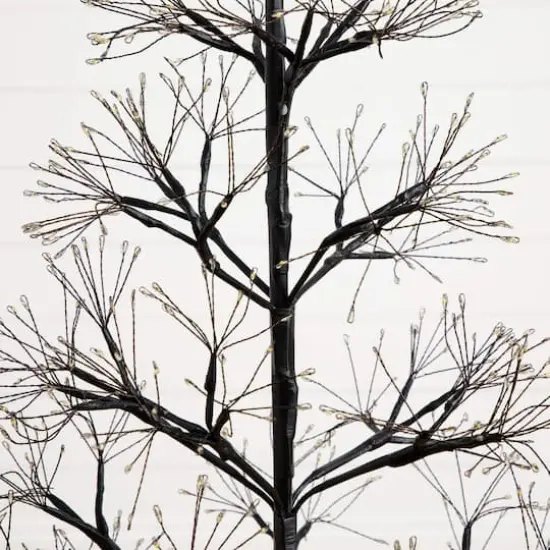 4ft. Pre-Lit Artificial Halloween Black Starburst Tree with 800 Fairy Warm White LED Lights {5}