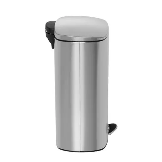 40L Rectangular Stainless Steel Step Trash Can With Lid {8}