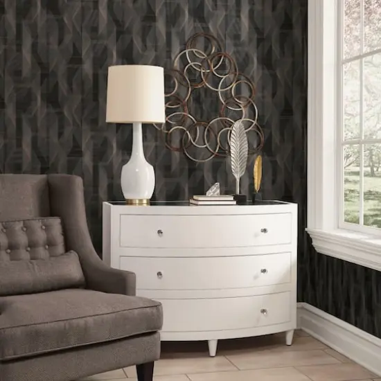 RoomMates Debonair Geometric Peel & Stick Wallpaper Black {4}