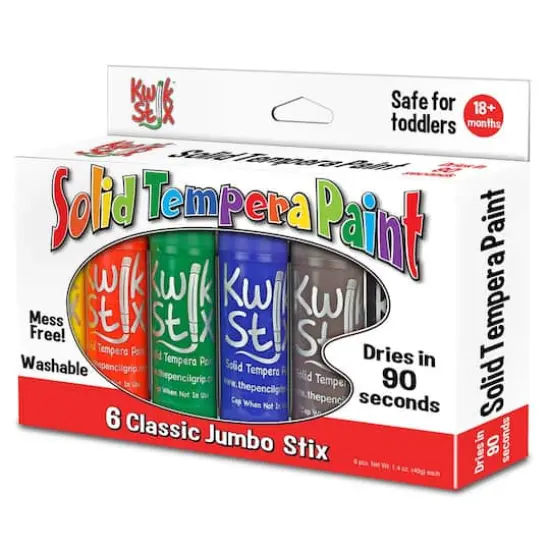 Kwik Stix™ 6 Classic Color Jumbo Solid Tempera Paint Stick Set {1}