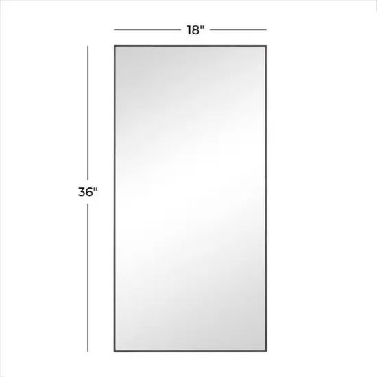 Black Contemporary Wall Mirror, 18" x 1" x 36" {6}