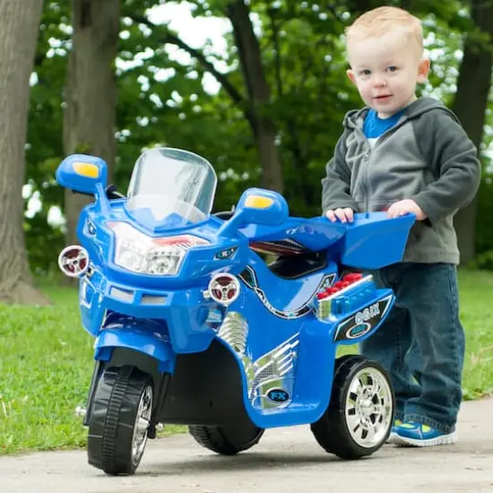 Toy Time Blue Battery Operated Ride-On Motorcycle {3}
