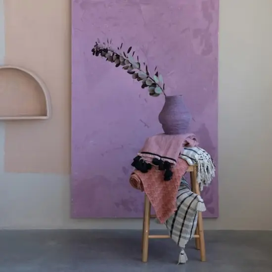 10.5" Lilac Hand-Woven Seagrass Basket {7}