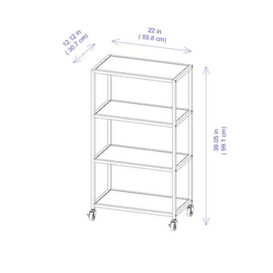 Black Heights 4-Tier Rolling Cart by Simply Tidy&reg; {6}