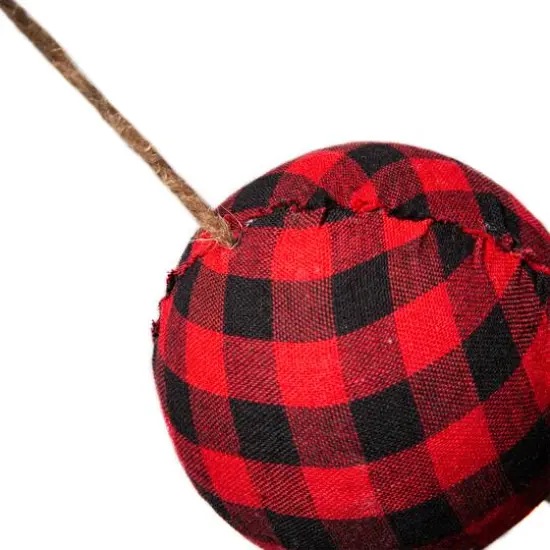 Glitzhome&reg; 6ft. Red & Black Plaid Fabric Garland, 2ct. {7}