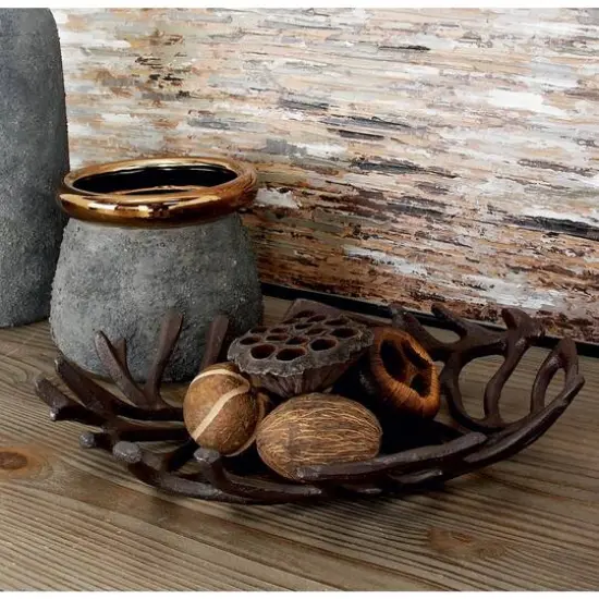 Set of 2" Black Aluminum Coastal Tray, 15", 12" {10}