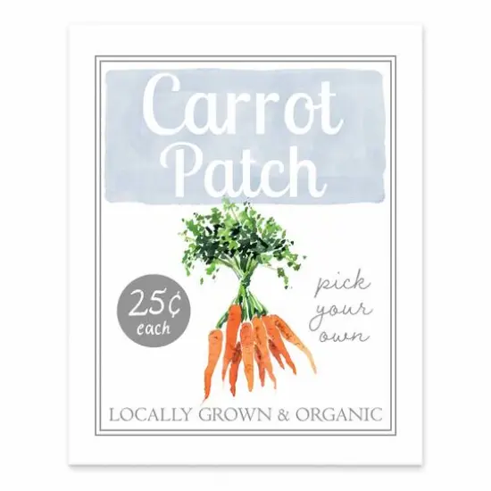 Carrot Patch Sign Easel Back 8" x 10" Tabletop Canvas {1}