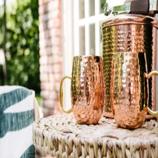 Hello Honey&reg; Copper Hammered Stainless Steel Mule Mug {3}