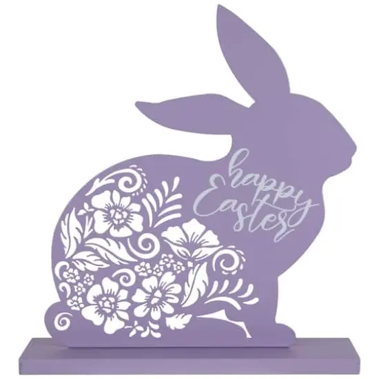 13" Happy Easter Floral Cut-Out Bunny D&eacute;cor {1}