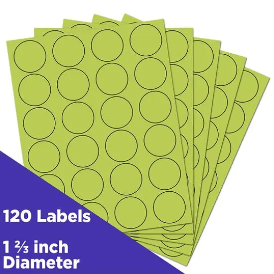 JAM Paper Circle Label Stickers Ultra Lime Green {4}