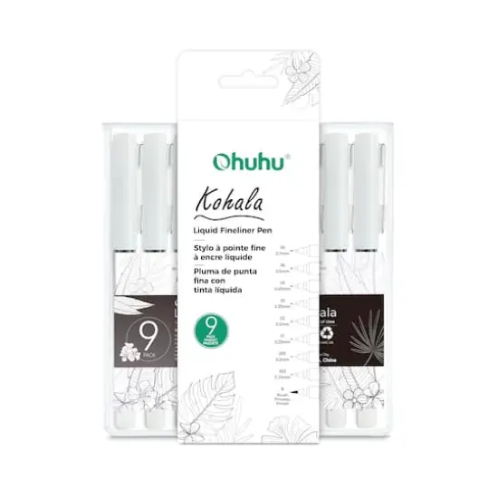 Ohuhu&reg; Kohala 9 Piece Liquid Fineliner Drawing Pens {1}