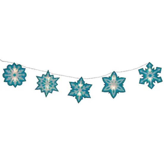 10ct. Blue & White Snowflake Clear Christmas Lights {1}