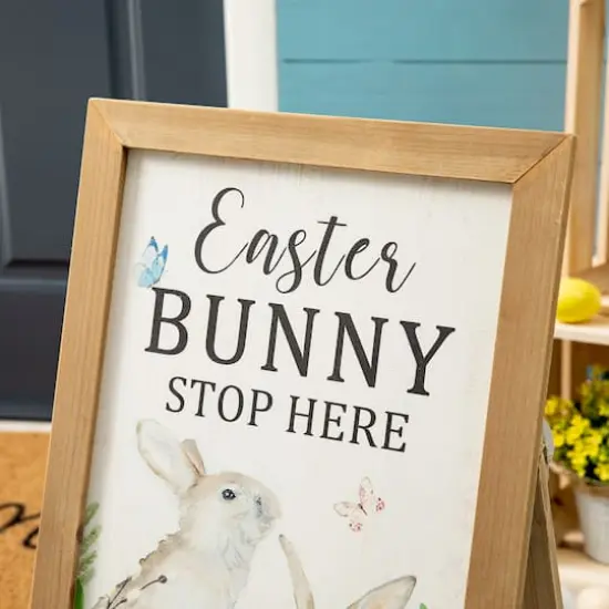 Glitzhome&reg; 24" Easter Wooden Porch Sign {4}