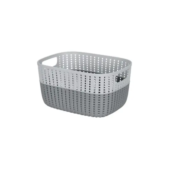 Simplify Medium Gray 2-Tone Decorative Storage Basket {5}