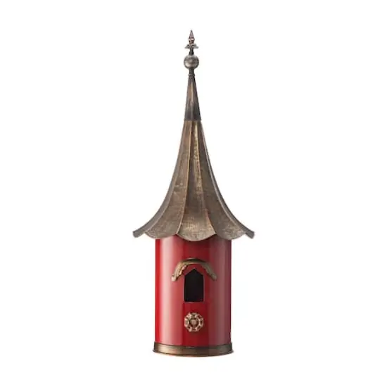 Glitzhome&reg; 32" Red Pagoda Metal Birdhouse {1}