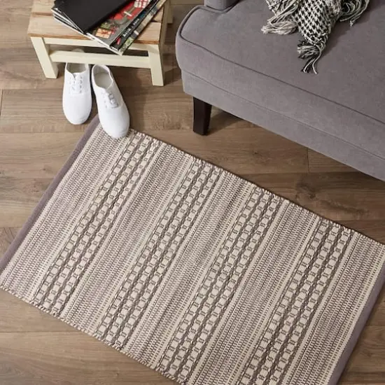 DII&reg; Gray Dobby Stripe Hand-Loomed Rug, 2ft. x 3ft. {5}