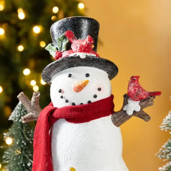 Glitzhome&reg; 15" Christmas Lighted Resin Snowman Table Decor {7}