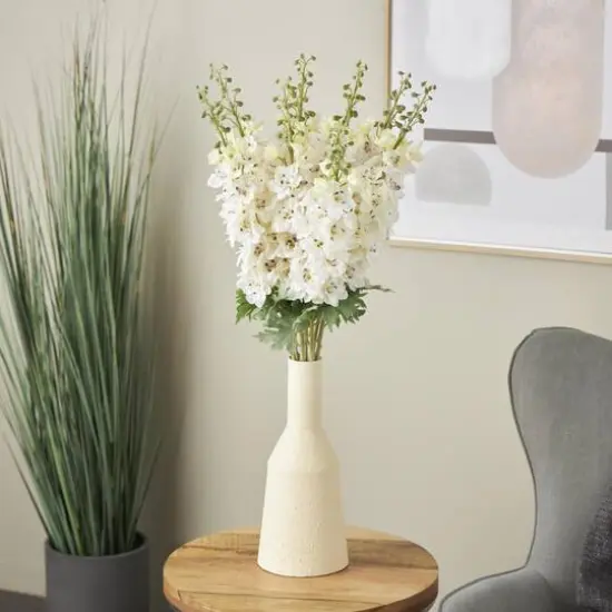 38" White Delphinium Artificial Flower Stem, 8ct. {9}