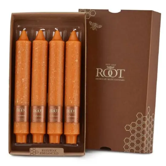 Root Candles 9" Unscented Timberline™ Collenette Taper Candles, 4ct. Pumpkin {1}