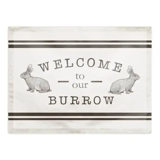 Welcome Burrow Bunny Placemat 18" x 14" Cotton Twill Placemat {1}
